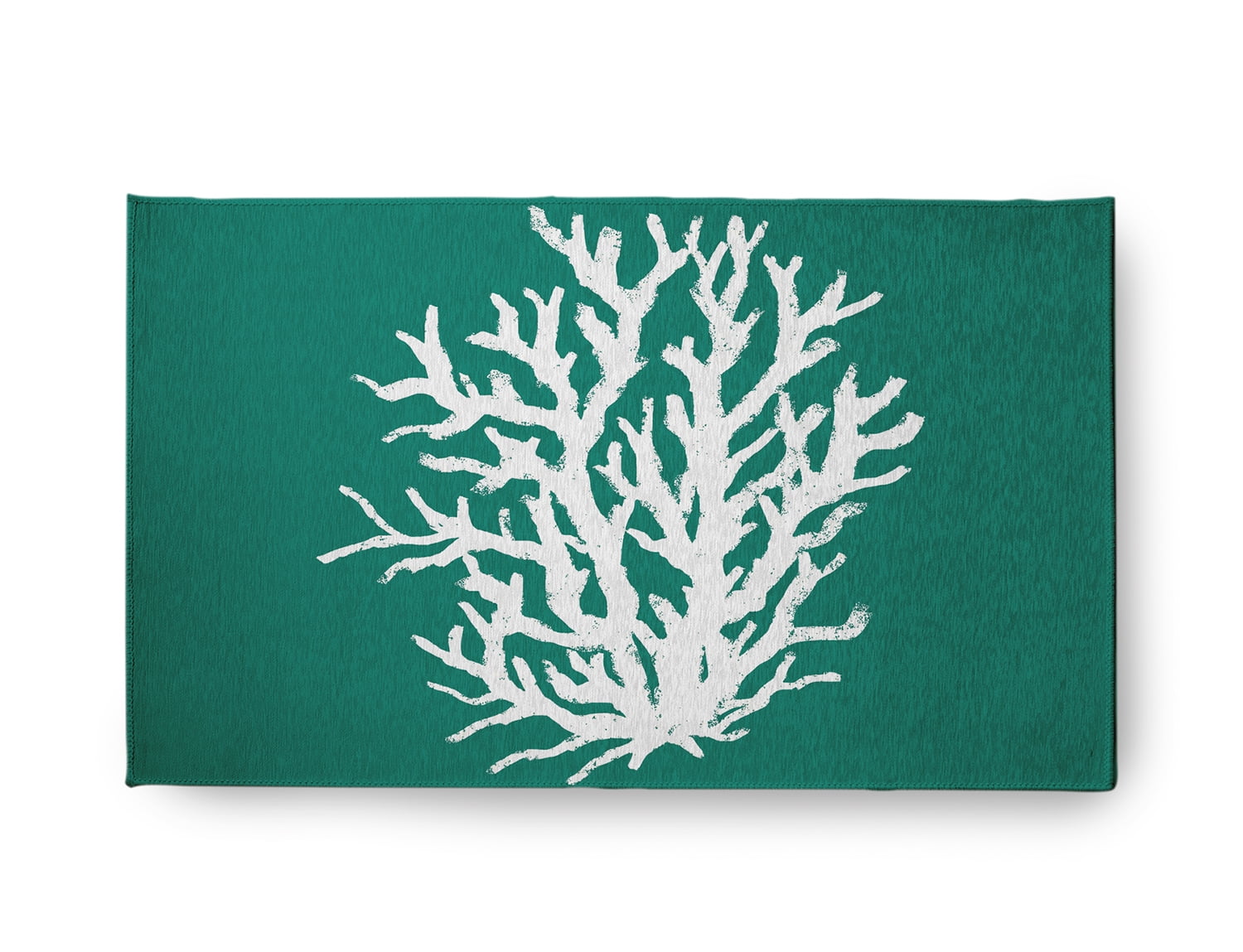 18" x 30" Simply Daisy Big Seaweed Beach Style Chenille Area Rug, Kelly Green