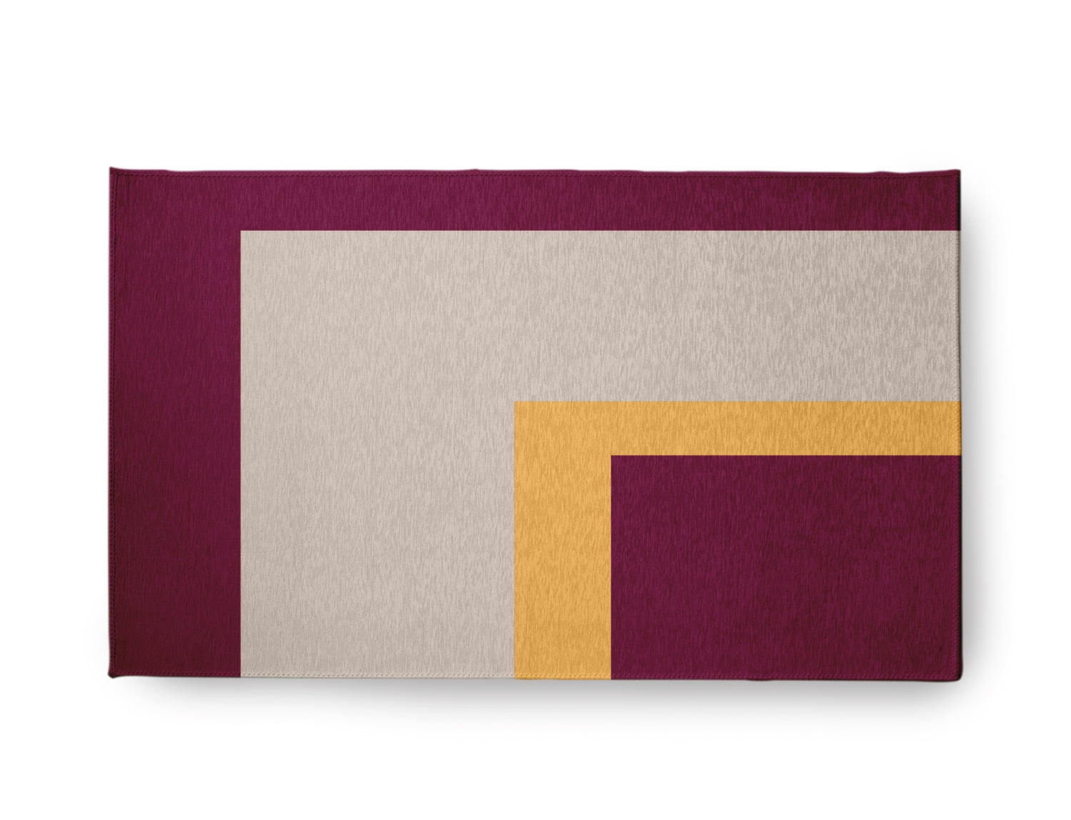 18" x 30" Simply Daisy Bold Blocks Modern & Contemporary Chenille Area Rug, Maroon Red