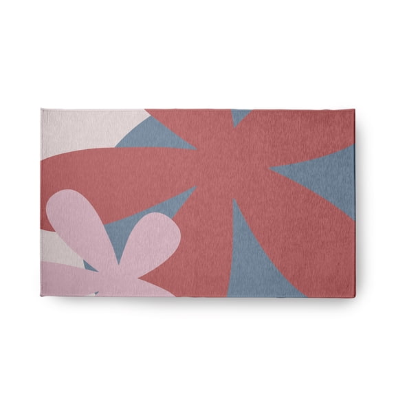 18" x 30" Simply Daisy Bold Flowers Modern & Contemporary Chenille Area Rug, Bright Mauve Pink