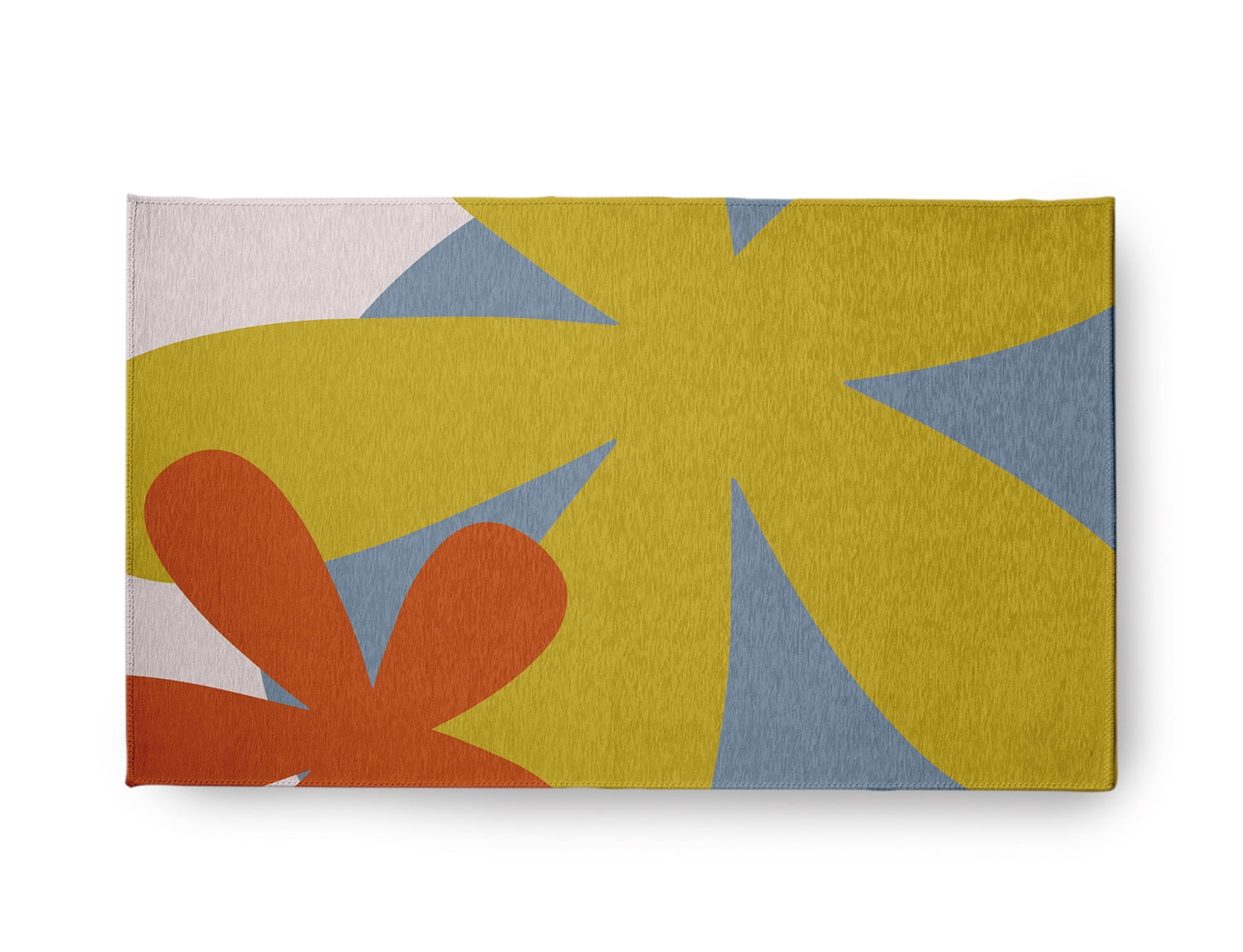 18" x 30" Simply Daisy Bold Flowers Modern & Contemporary Chenille Area Rug, Mustard Yellow