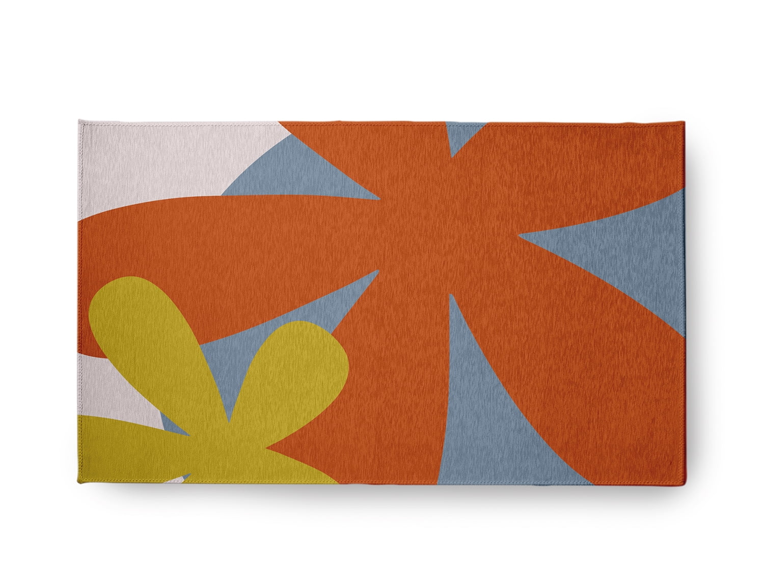 18" x 30" Simply Daisy Bold Flowers Modern & Contemporary Chenille Area Rug, Perfect Orange