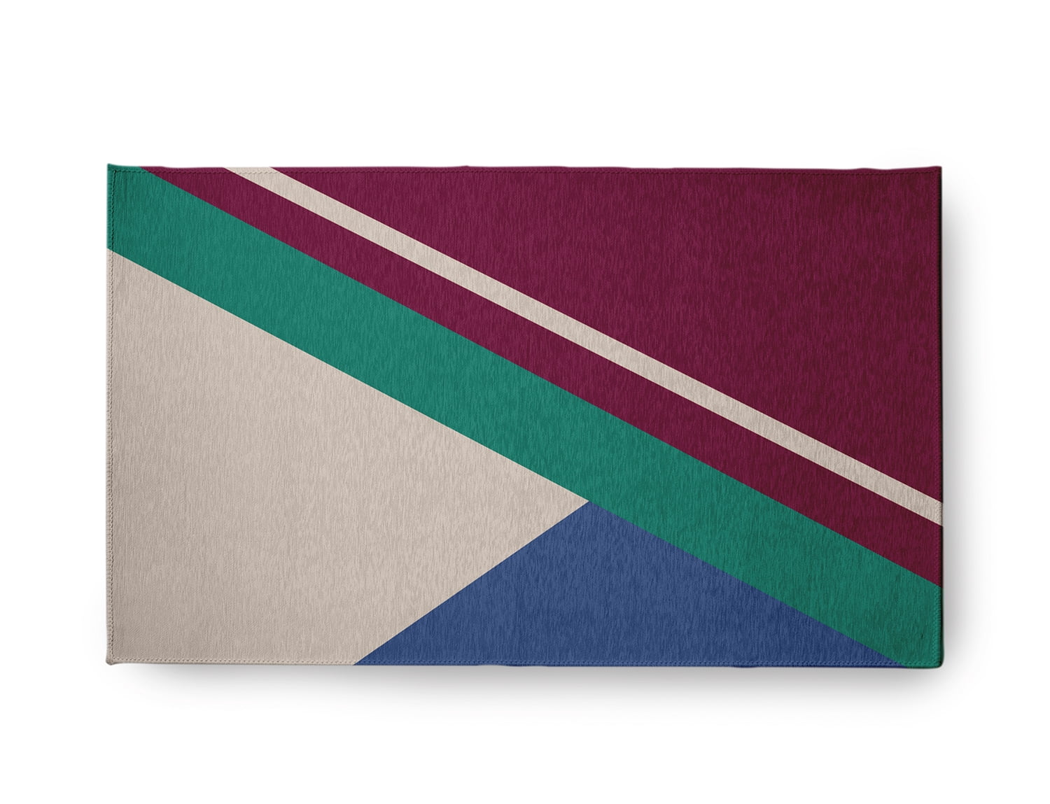 18" x 30" Simply Daisy Bold Shapes Modern & Contemporary Chenille Area Rug, Maroon Red