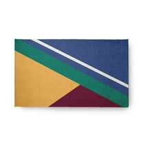 18" x 30" Simply Daisy Bold Shapes Modern & Contemporary Chenille Area Rug, Nautical Navy