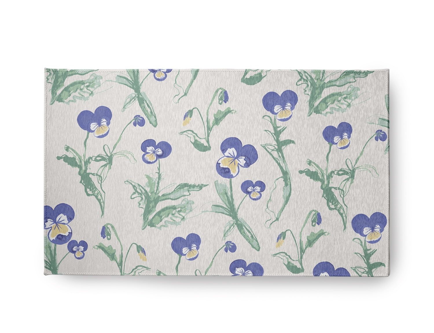 18" x 30" Simply Daisy Bunch of Pansies Casual Chenille Area Rug, Purple