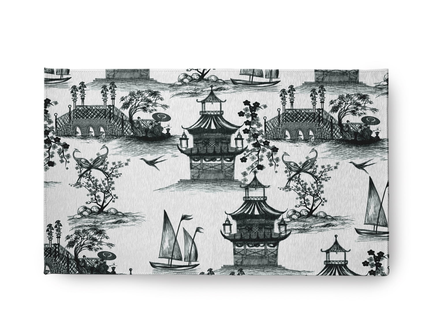 18" x 30" Simply Daisy China Old Oriental Chenille Area Rug, Black