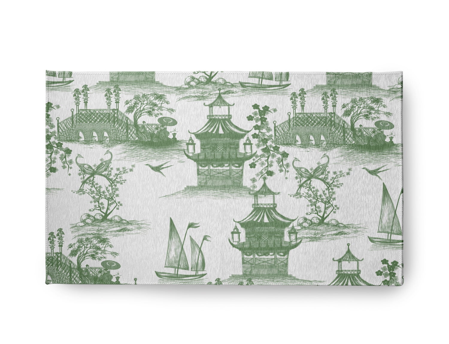 18" x 30" Simply Daisy China Old Oriental Chenille Area Rug, Green