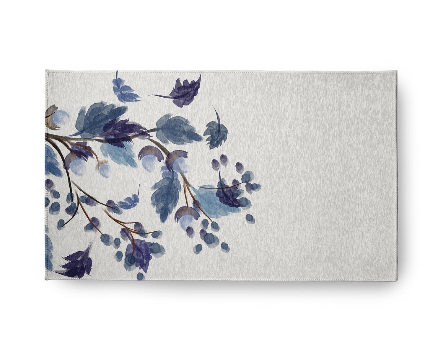 18" x 30" Simply Daisy Colorful Leaves Cabin & Lodge Chenille Area Rug, Blue