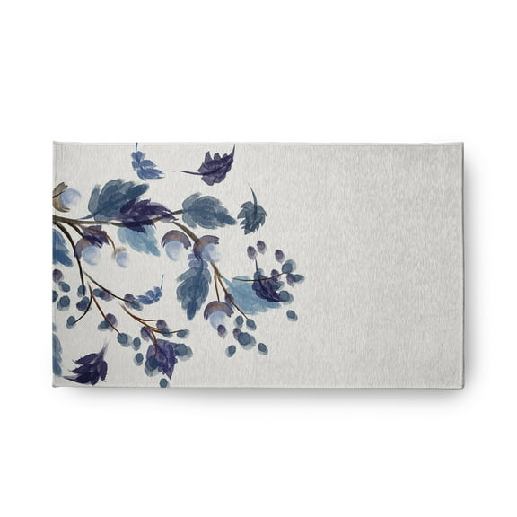 18" x 30" Simply Daisy Colorful Leaves Cabin & Lodge Chenille Area Rug, Blue