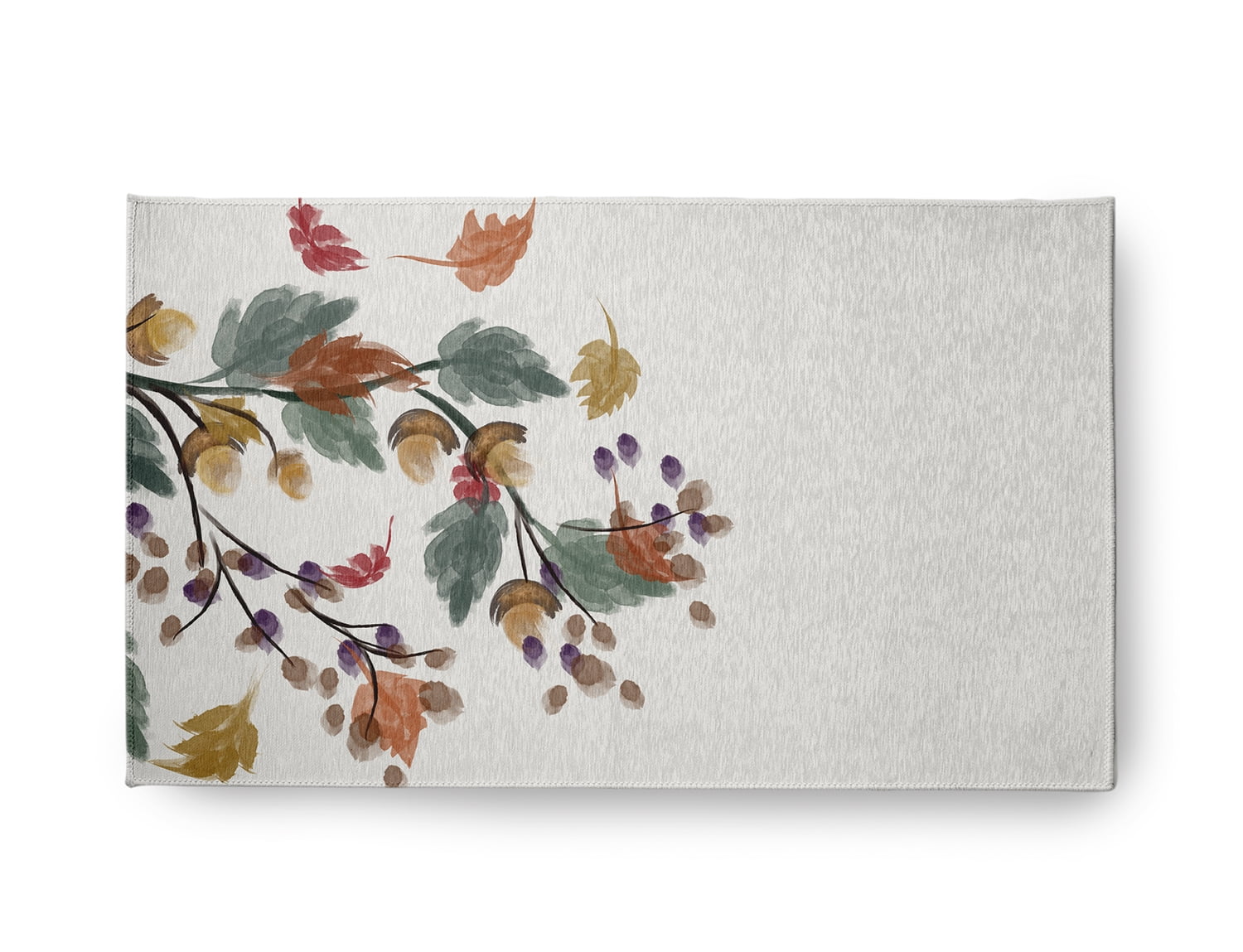 18" x 30" Simply Daisy Colorful Leaves Cabin & Lodge Chenille Area Rug, Orange