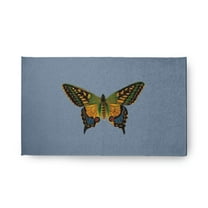 18" x 30" Simply Daisy Colorful Swallowtail Butterfly Novelty Chenille Area Rug, Dusty Smoke Blue
