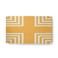 thumbnail image 1 of 18" x 30" Simply Daisy Corner Stripes Modern & Contemporary Chenille Area Rug, Egg Yolk Yellow, 1 of 4