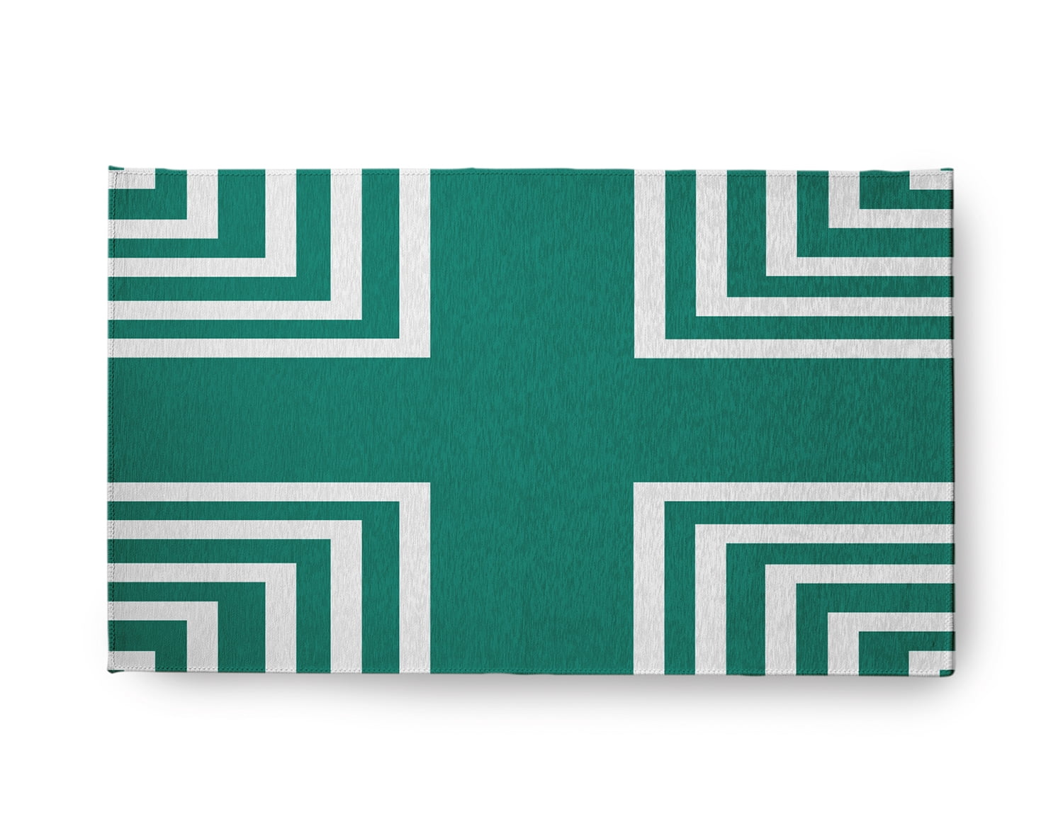 18" x 30" Simply Daisy Corner Stripes Modern & Contemporary Chenille Area Rug, Kelly Green