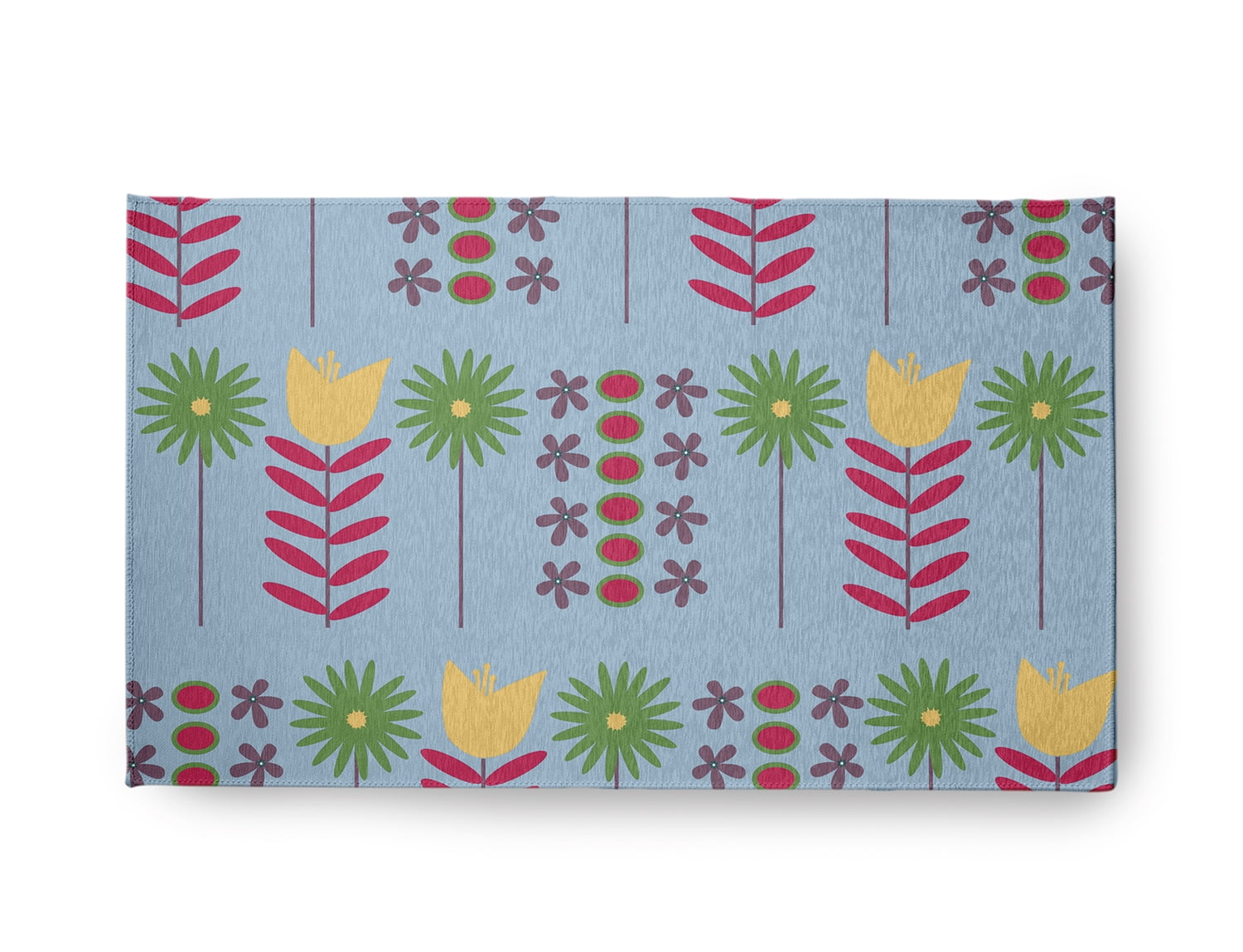 18" x 30" Simply Daisy Daisy May's Garden Scandinavian Chenille Area Rug, Lighter than Air Blue