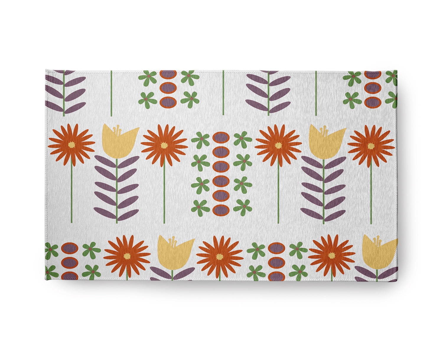 18" x 30" Simply Daisy Daisy May's Garden Scandinavian Chenille Area Rug, White