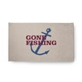 thumbnail image 1 of 18" x 30" Simply Daisy Gone Fishing Beach Style Chenille Area Rug, Maroon Red, 1 of 4