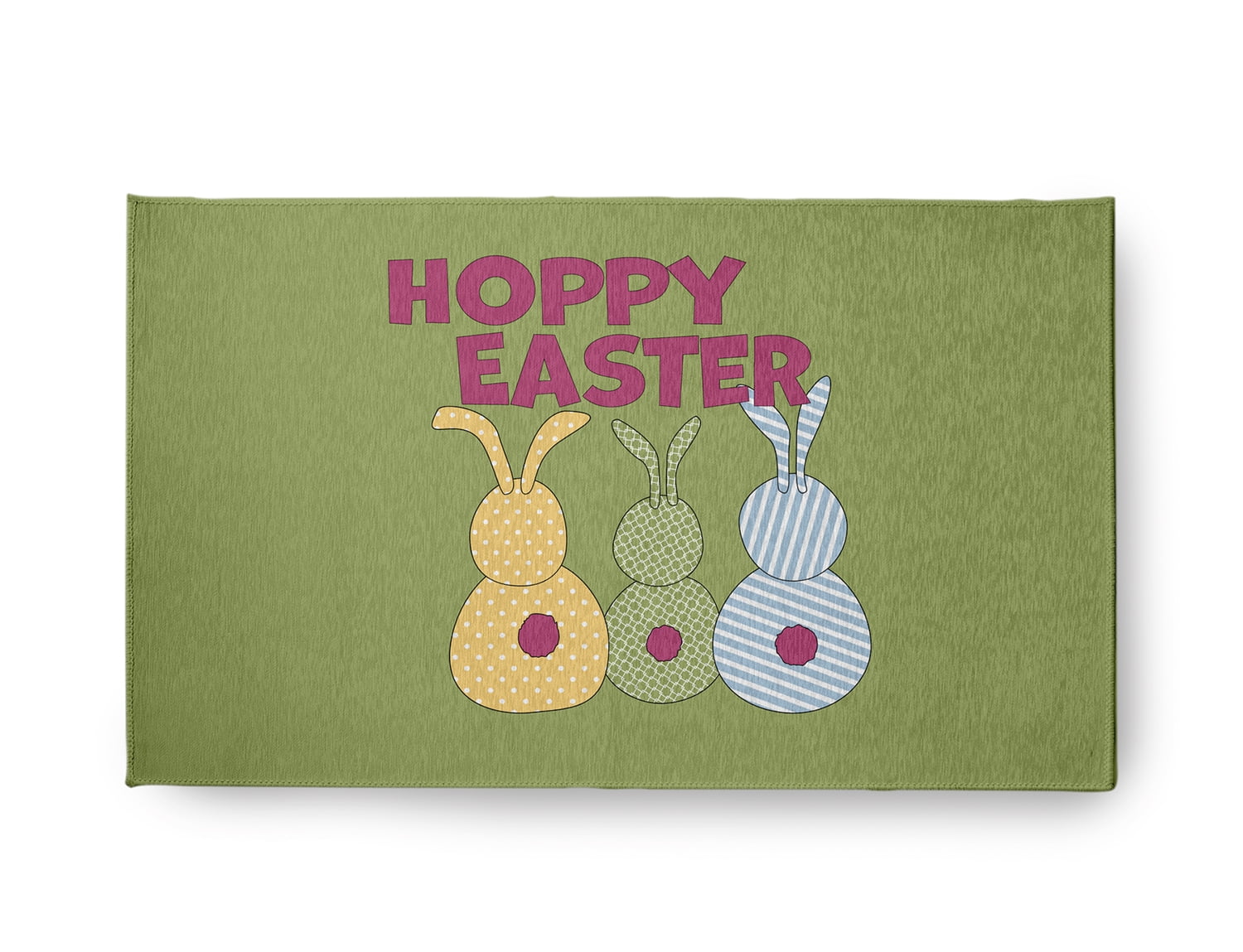 18" x 30" Simply Daisy Hoppy Easter Novelty Chenille Area Rug, Apple Green