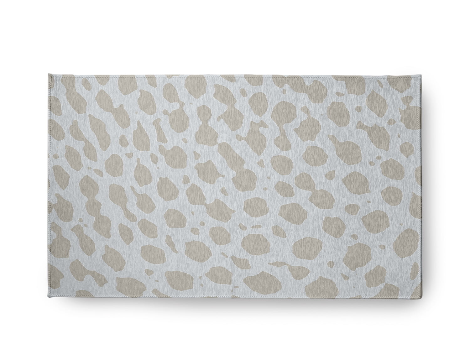 18" x 30" Simply Daisy Leopard Pattern Modern & Contemporary Chenille Area Rug, Tan