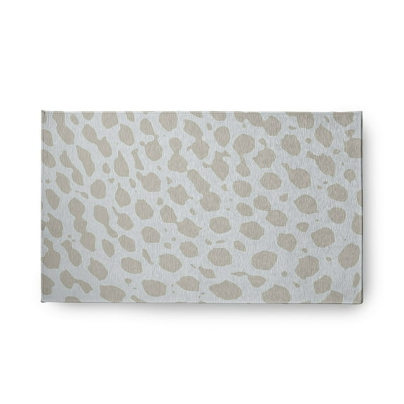 18" x 30" Simply Daisy Leopard Pattern Modern & Contemporary Chenille Area Rug, Tan