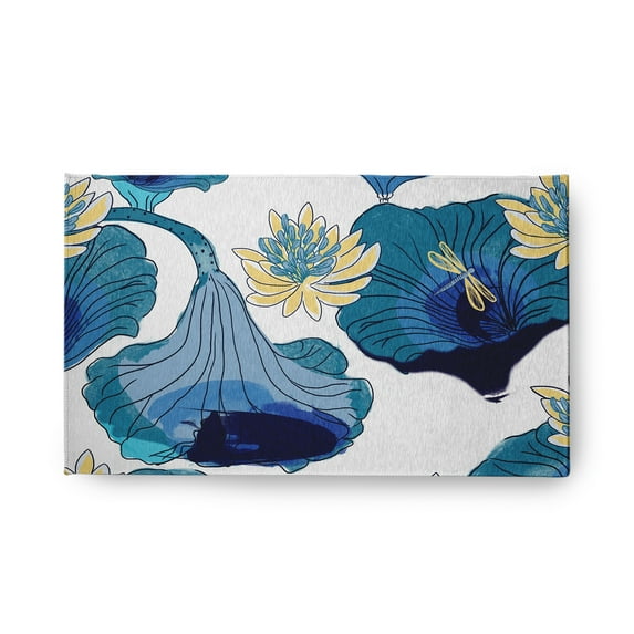 18" x 30" Simply Daisy Lotokoi Oriental Chenille Area Rug, Blue