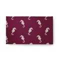 thumbnail image 1 of 18" x 30" Simply Daisy Sea Horses Beach Style Chenille Area Rug, Maroon Red, 1 of 4