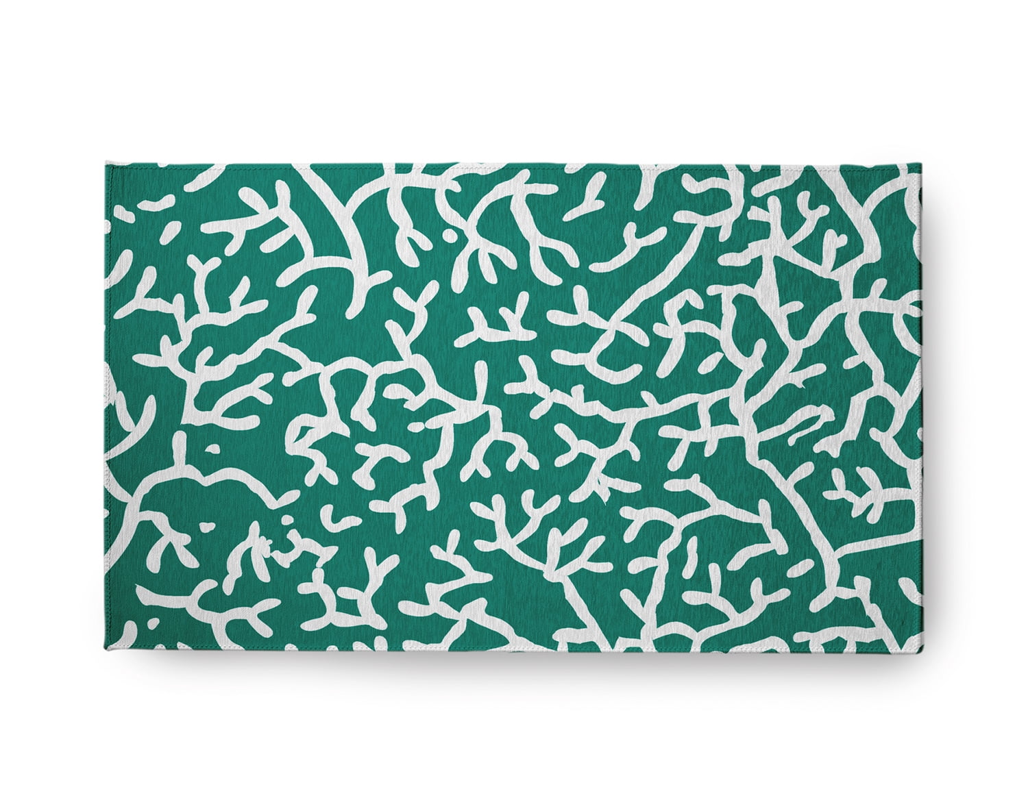 18" x 30" Simply Daisy Seaweed Beach Style Chenille Area Rug, Kelly Green