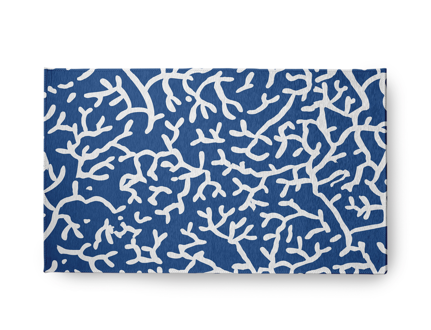 18" x 30" Simply Daisy Seaweed Beach Style Chenille Area Rug, Nautical Navy