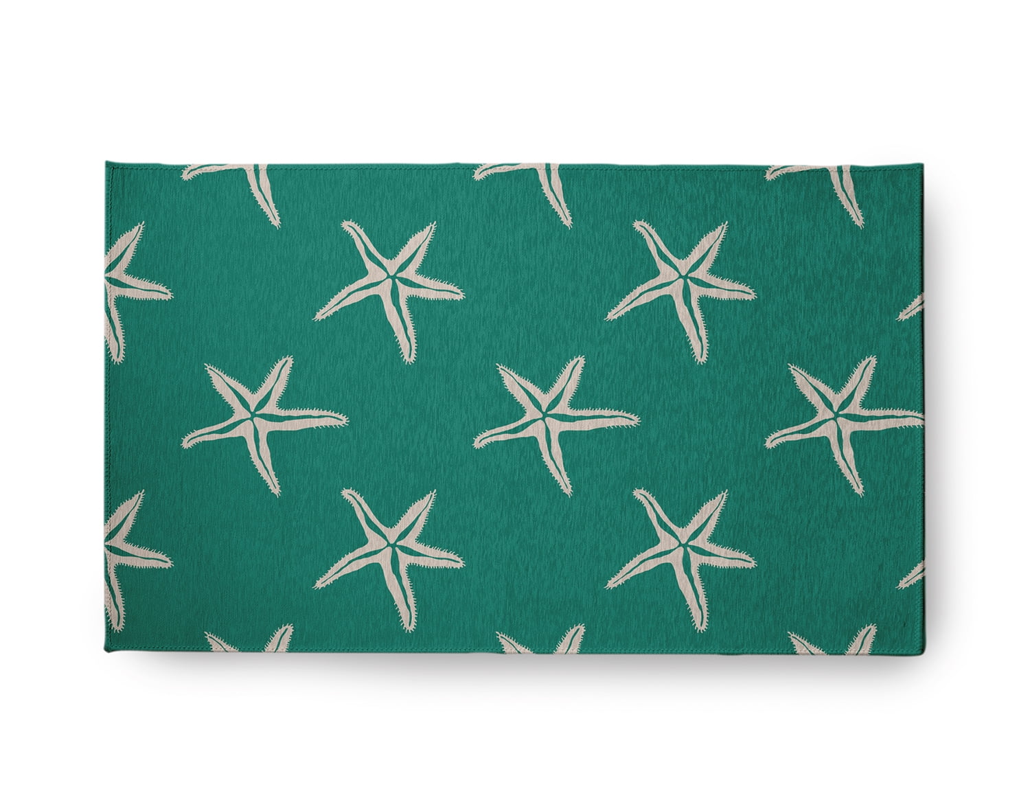 18" x 30" Simply Daisy Starfish Beach Style Chenille Area Rug, Kelly Green