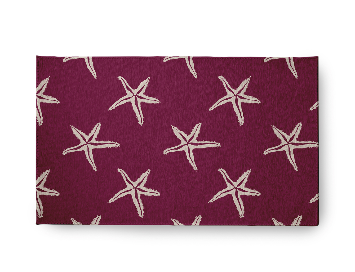 18" x 30" Simply Daisy Starfish Beach Style Chenille Area Rug, Maroon Red