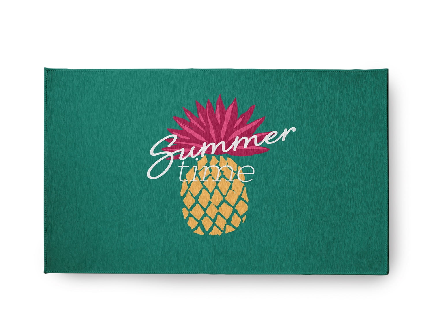 18" x 30" Simply Daisy Summer Time Pineapple Tropical Chenille Area Rug, Kelly Green