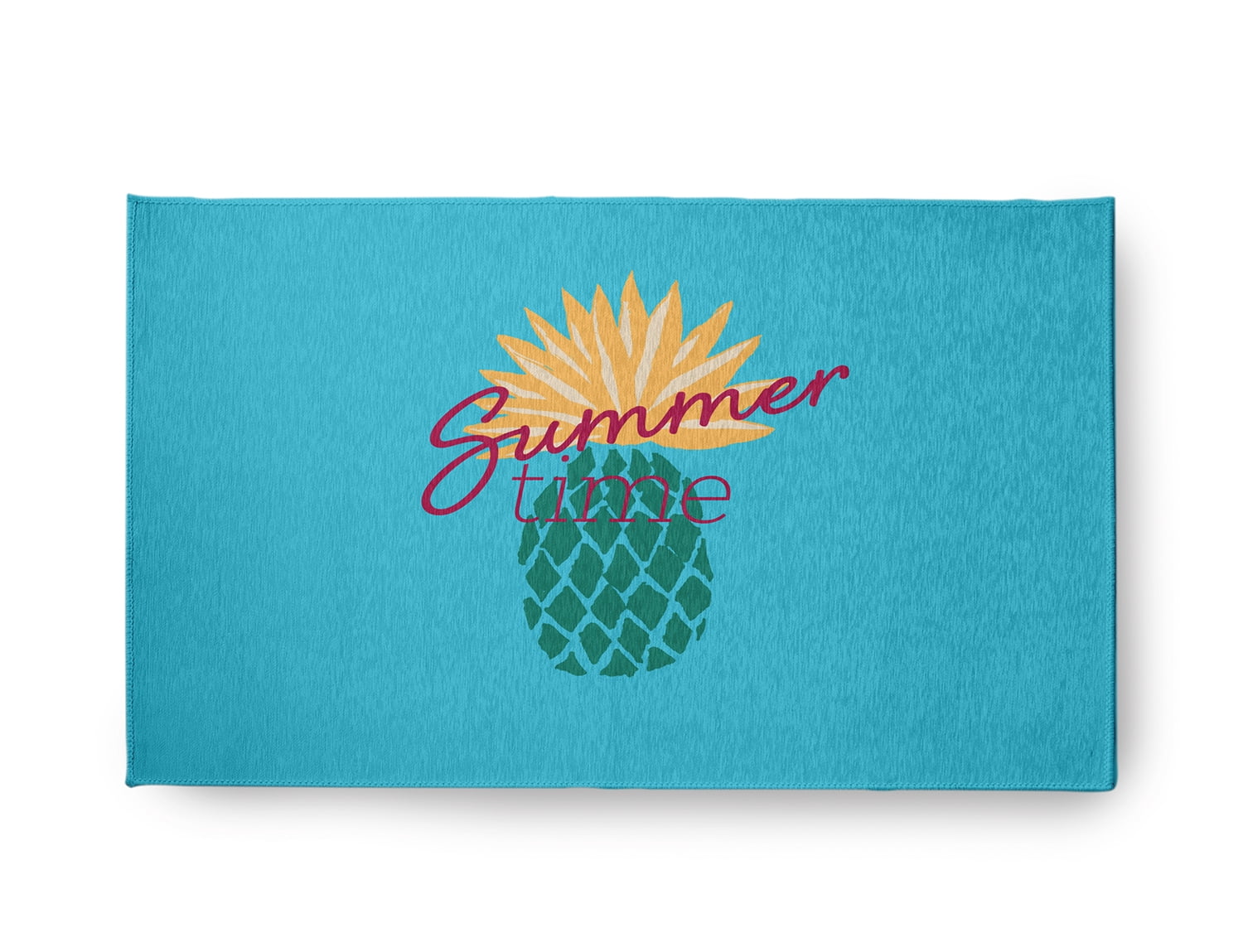 18" x 30" Simply Daisy Summer Time Pineapple Tropical Chenille Area Rug, Lipstick Pink