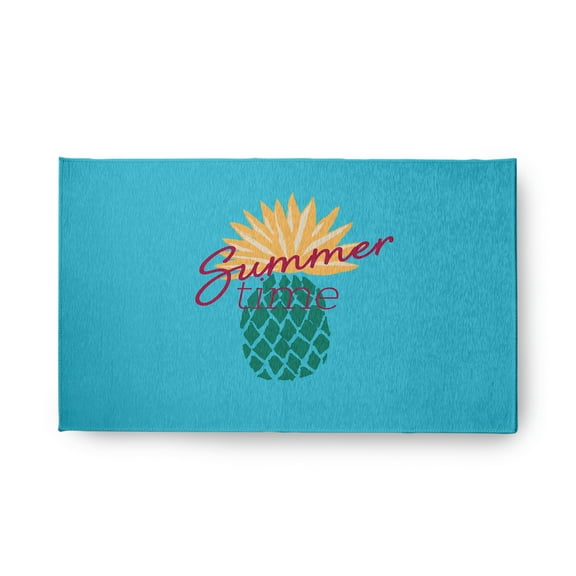 18" x 30" Simply Daisy Summer Time Pineapple Tropical Chenille Area Rug, Lipstick Pink