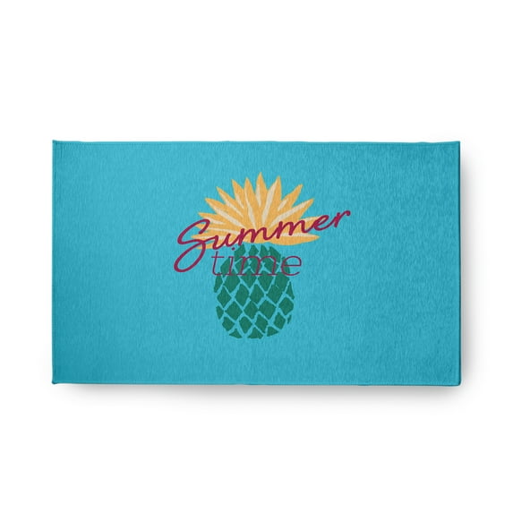 18" x 30" Simply Daisy Summer Time Pineapple Tropical Chenille Area Rug, Lipstick Pink