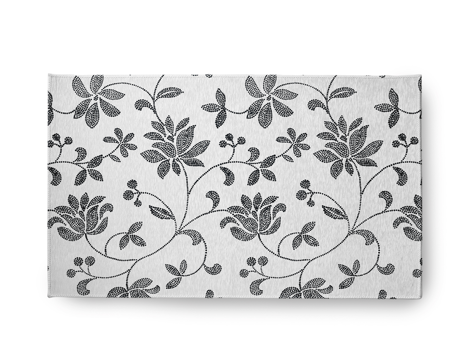 18" x 30" Simply Daisy Traditional Floral French Country Chenille Area Rug, Black