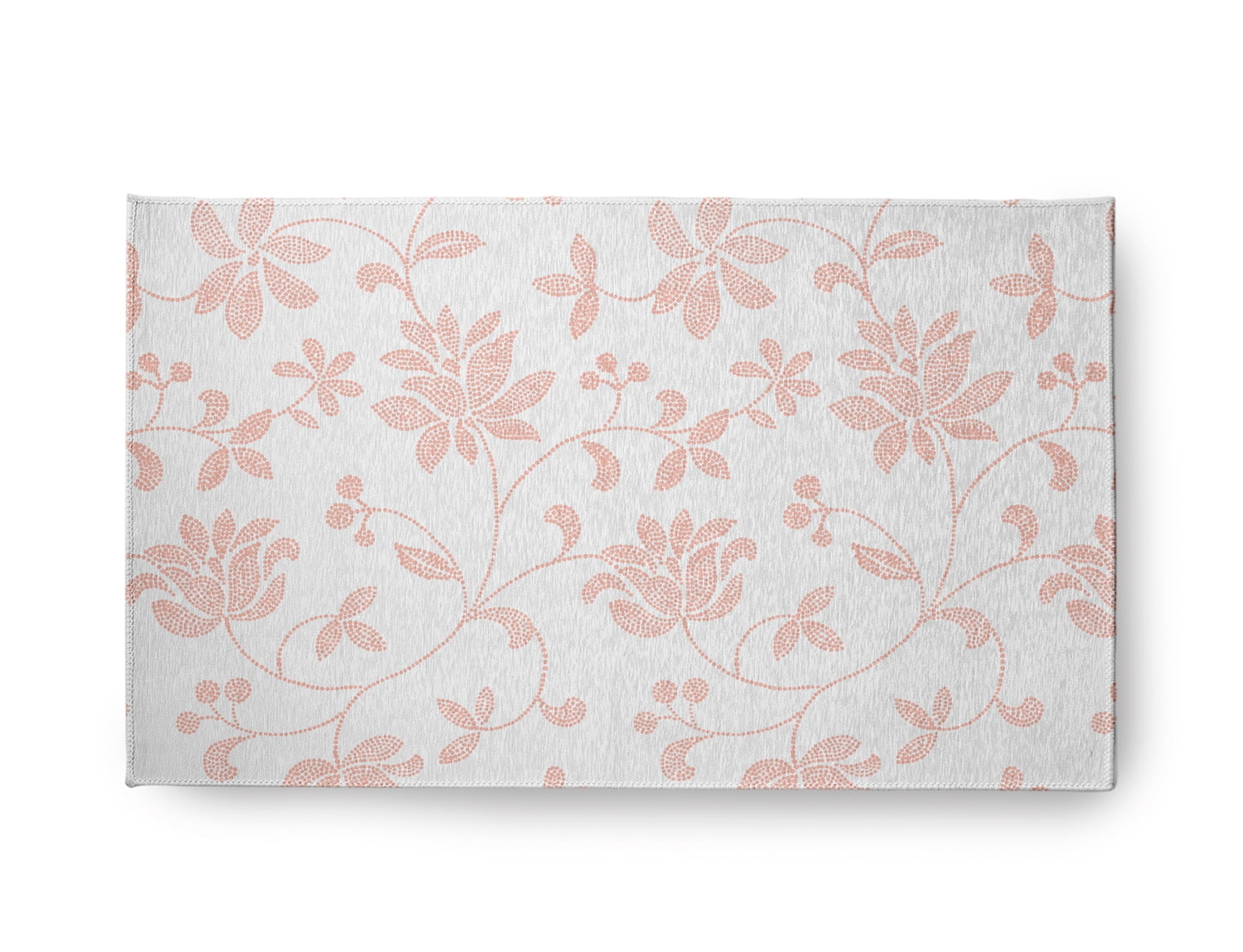 18" x 30" Simply Daisy Traditional Floral French Country Chenille Area Rug, Blush