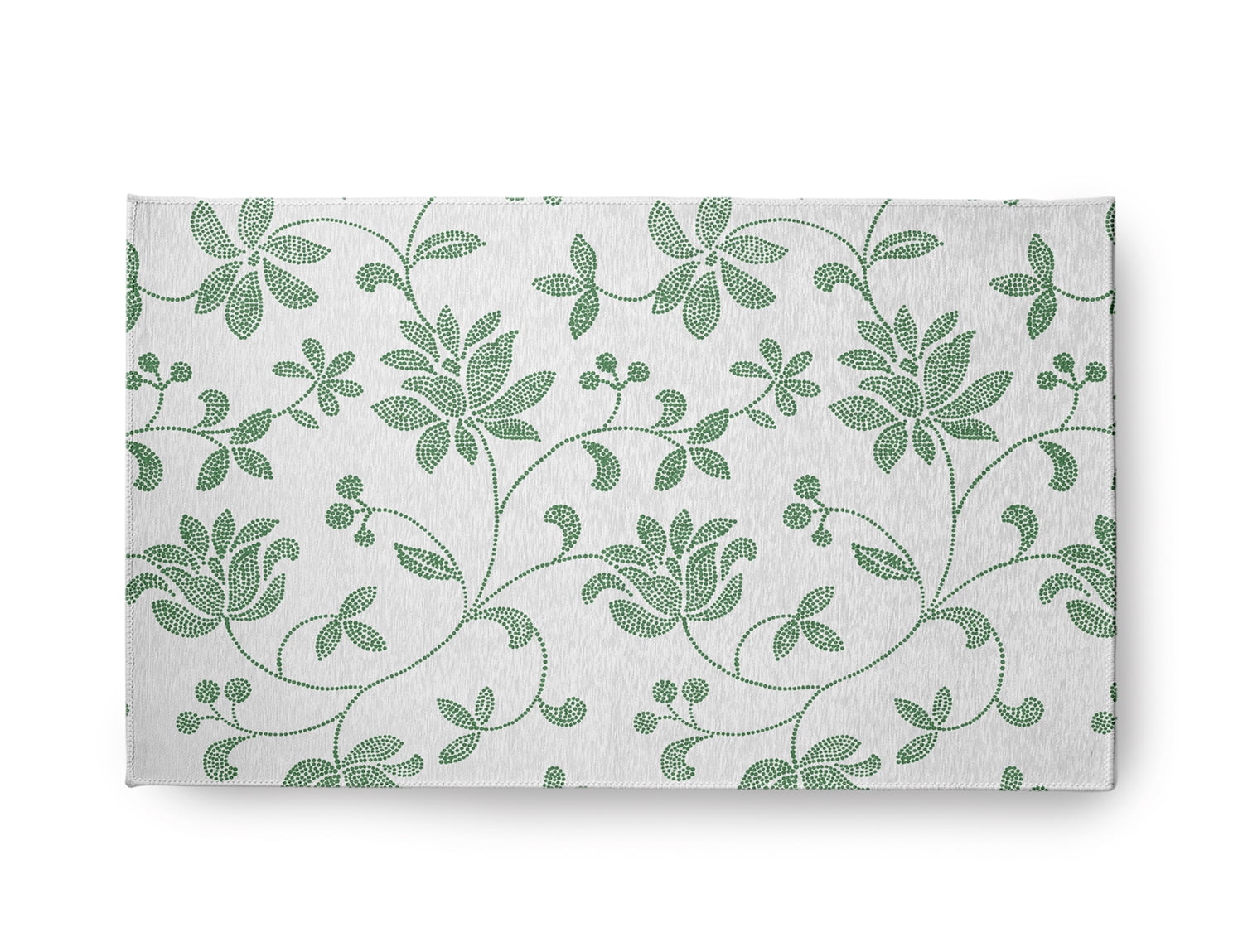 18" x 30" Simply Daisy Traditional Floral French Country Chenille Area Rug, Green