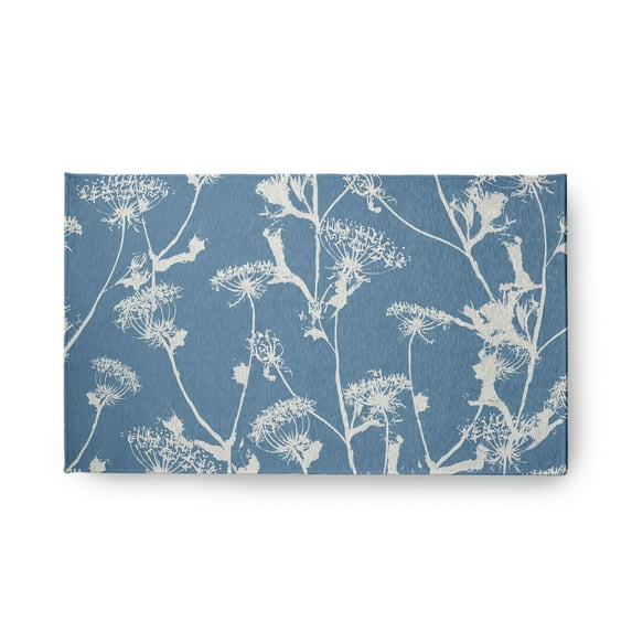 18" x 30" Simply Daisy Windy Blossom Modern & Contemporary Chenille Area Rug, Blue
