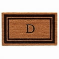 thumbnail image 1 of 18 x 30 in. Black Border Monogram Rectangular Doormat, Natural - Letter D, 1 of 1