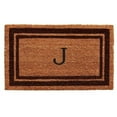 thumbnail image 1 of 18 x 30 in. Brown Border Monogram Rectangular Doormat, Natural - Letter J, 1 of 1