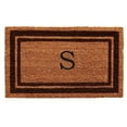 thumbnail image 1 of 18 x 30 in. Brown Border Monogram Rectangular Doormat, Natural - Letter S, 1 of 1