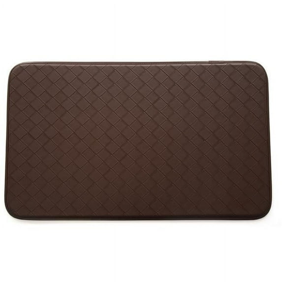 18 x 30 in. Faux Leather Kitchen Anti-Fatigue Mat - Diamond Brown