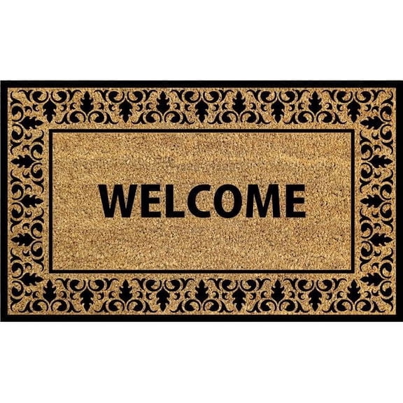 18 x 30 in. PVC Backed Coir Mat - Natural Printed