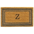 thumbnail image 1 of 18 x 30 in. Periwinkle Border Monogram Rectangular Doormat, Natural - Letter Z, 1 of 1