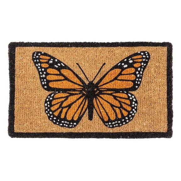 18 x 30 in. Single Monarch Doormat, Natural & Orange