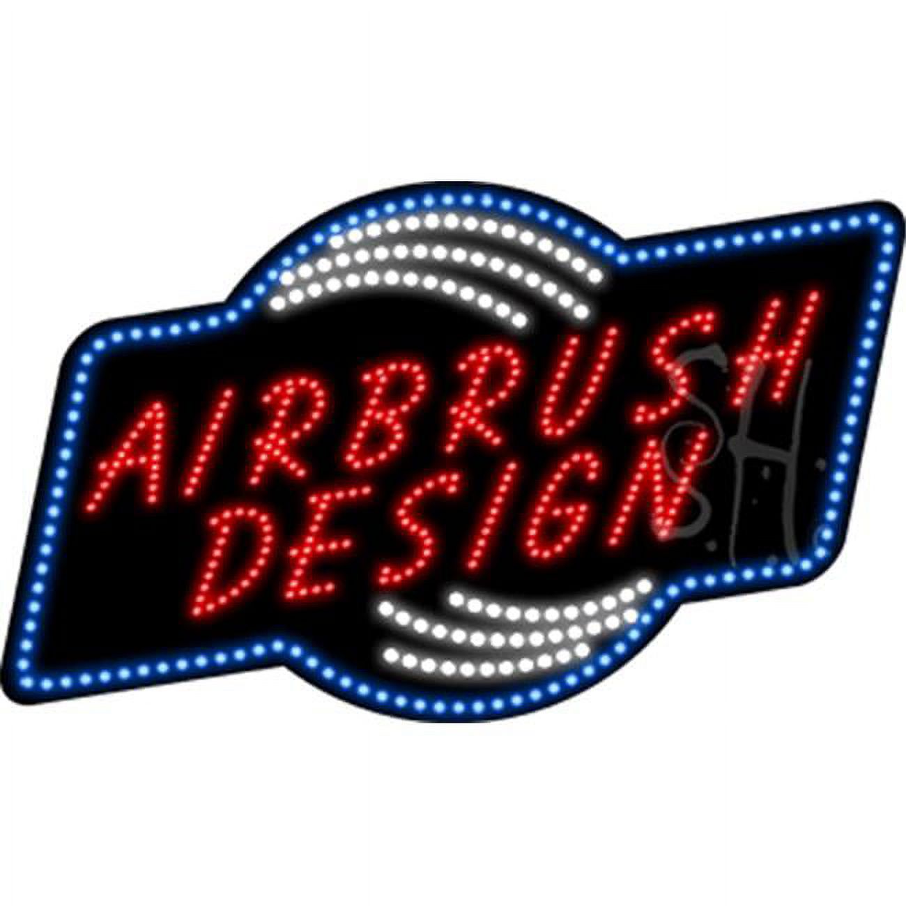 18 x 30 x 1 in. Airbrush Design Animated LED Sign - Blue, Red & White ...
