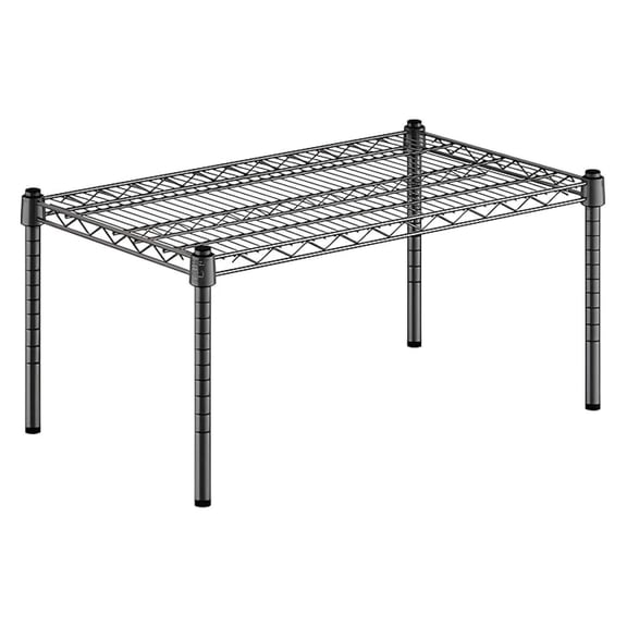 18" x 30" x 14" Black Epoxy Wire Storage Shelf, Dunnage Rack, 1 Tier Small Shelf