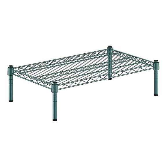 18" x 30" x 8" Green Epoxy Wire Storage Shelf, Dunnage Rack, 1 Tier Small Shelf