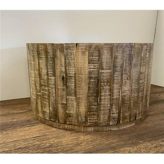 18 x 32 x 32 in. Updated Rustic Round Stump Coffee Table, Multi Brown