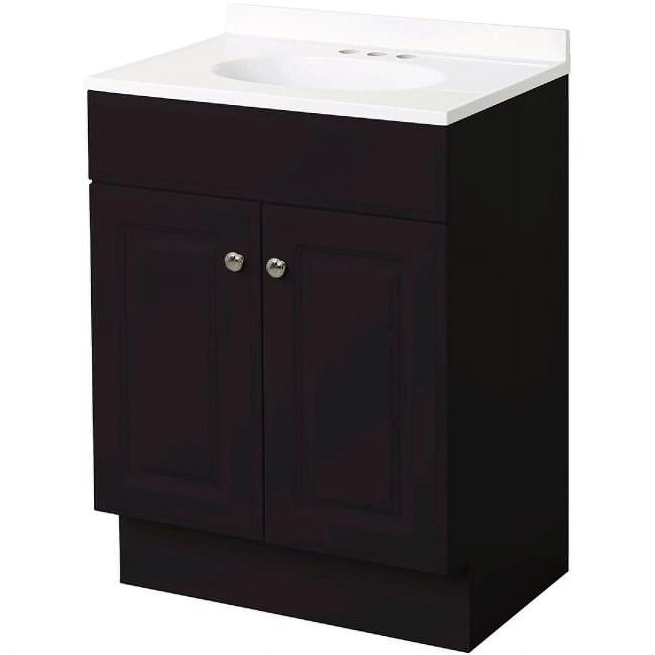 18 x 35 x 16 in. Espresso Vanity with White Cultured Marble Top