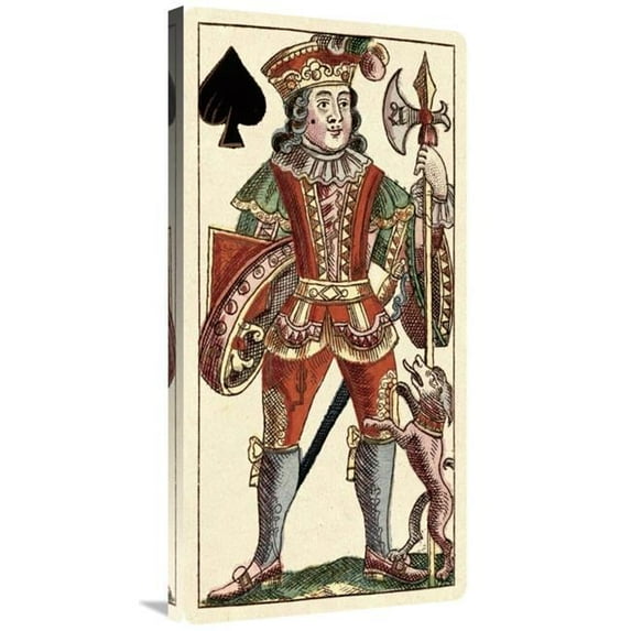 18 x 36 in. Knave of Spades - Bauern Hochzeit Deck Art Print - Andreas Benedictus Gobl