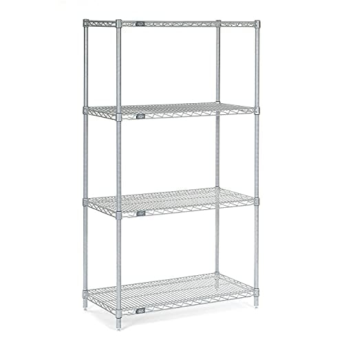 18" x 36" x 63", 4 Tier, NSF Listed Adjustable Wire Shelving, Unit Commercial Storage Rack, Silver Epoxy, Leveling feet$$Home Decor, Kitchen, & Other